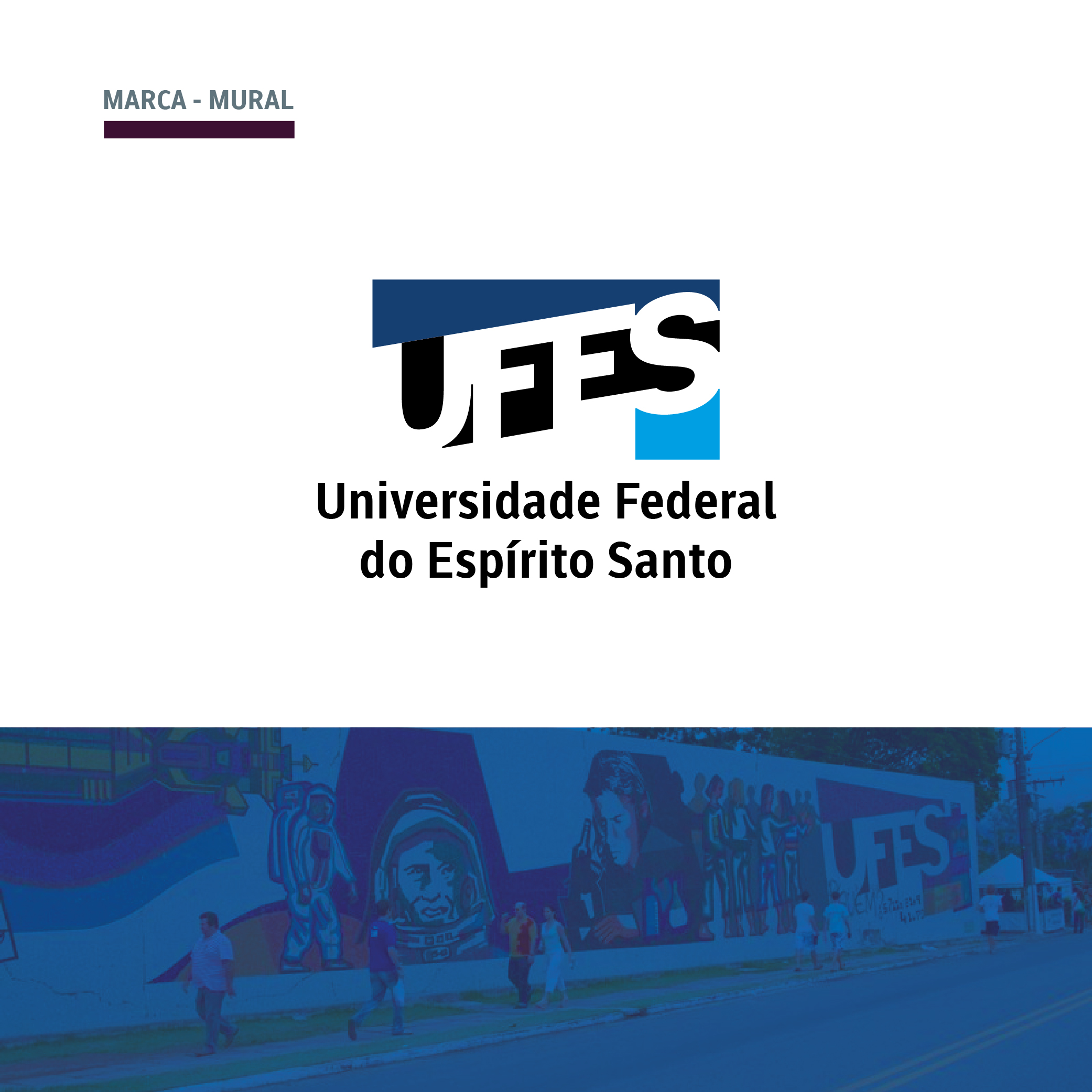 [Identidade visual Ufes] Marca da UFES, mural campus de Goiabeiras.  Elementos que constituem a marca